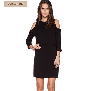 Tibi Savanna Cut Out Shoulder Dress in Black